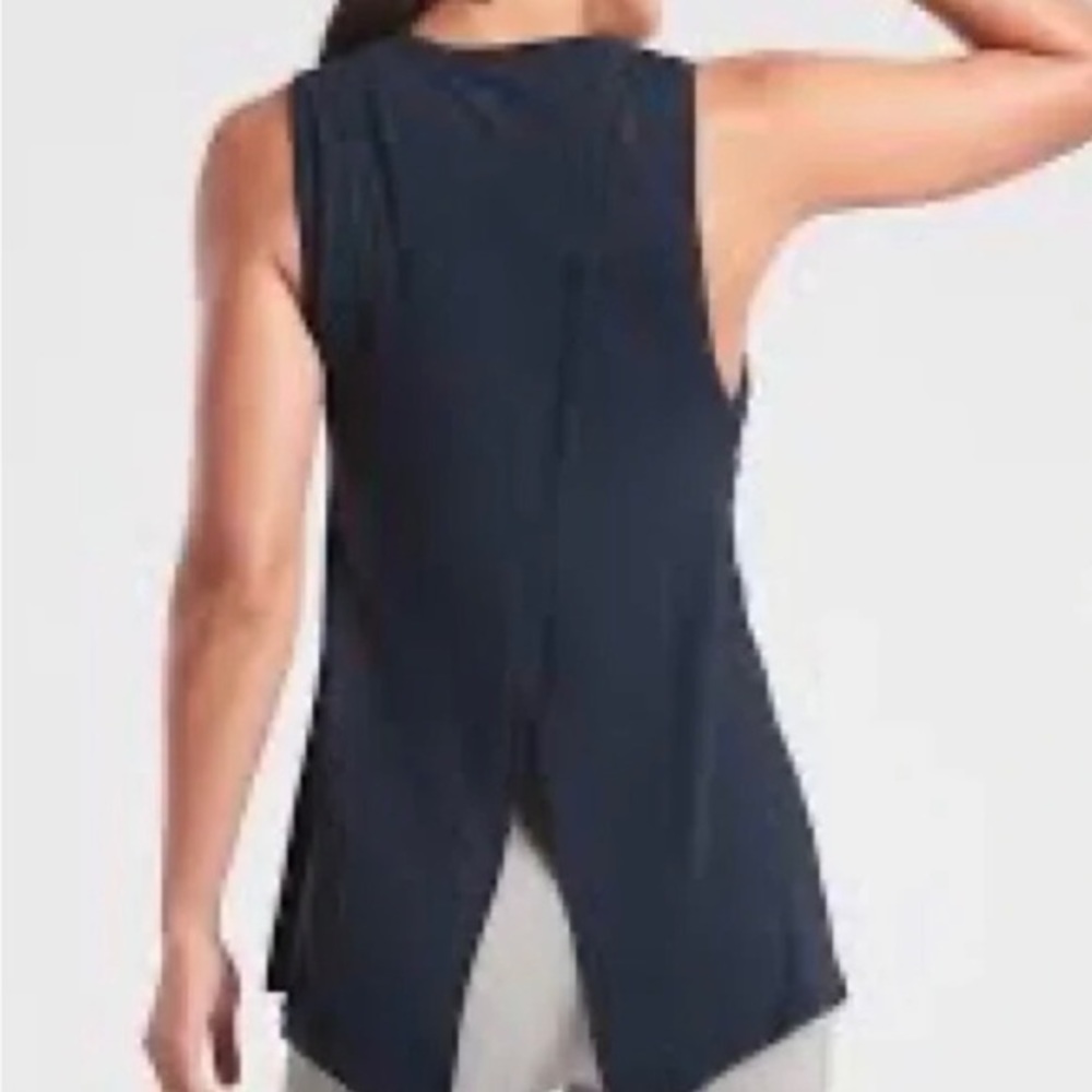 Athleta Foothill Black Crew Neck Split Back Sleev… - image 7